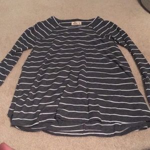 Gray and white stripped shirt